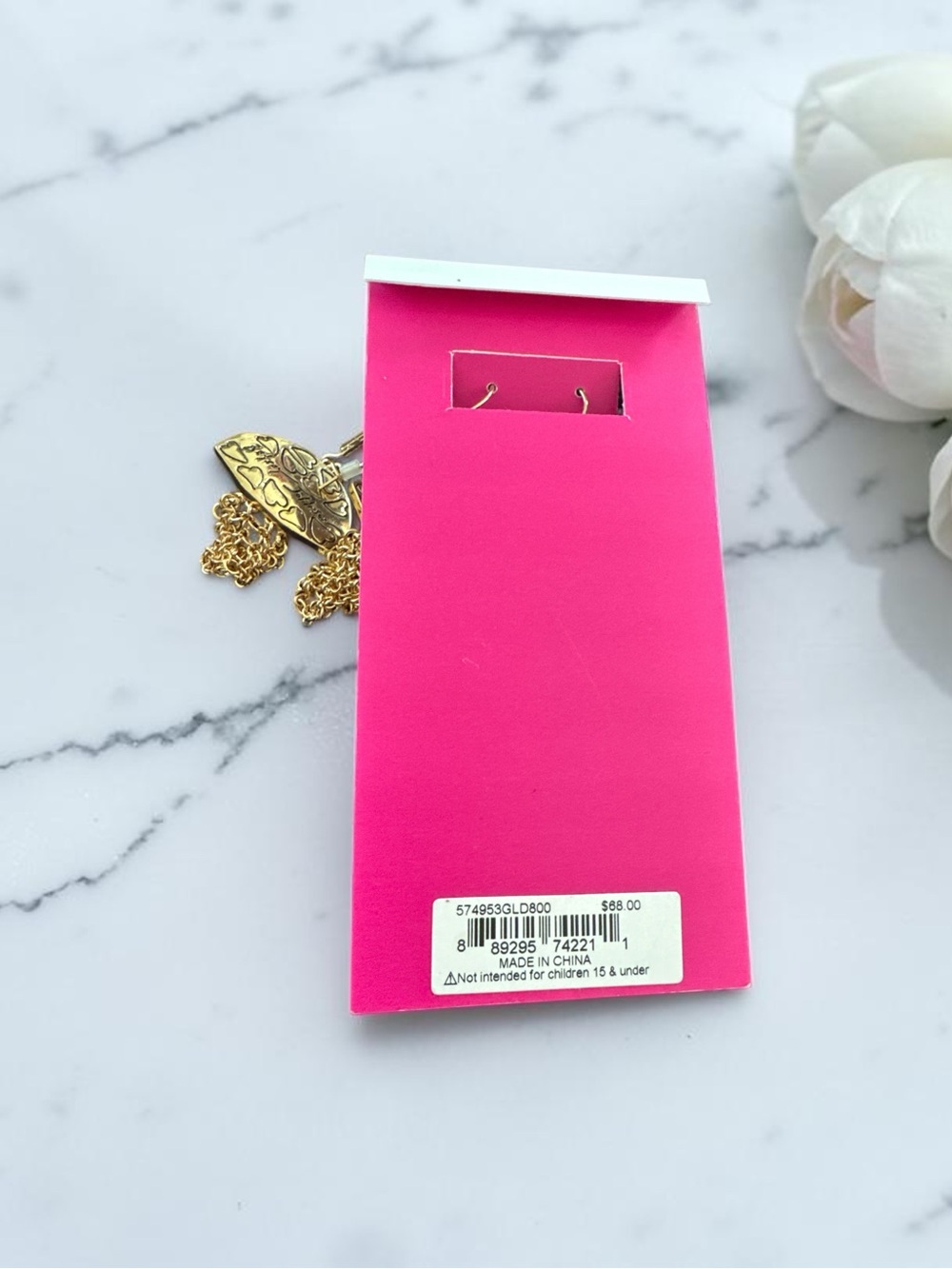 Betsey Johnson Gold Basketball Hoop Drop Earrings NWT - Picture 3 of 3